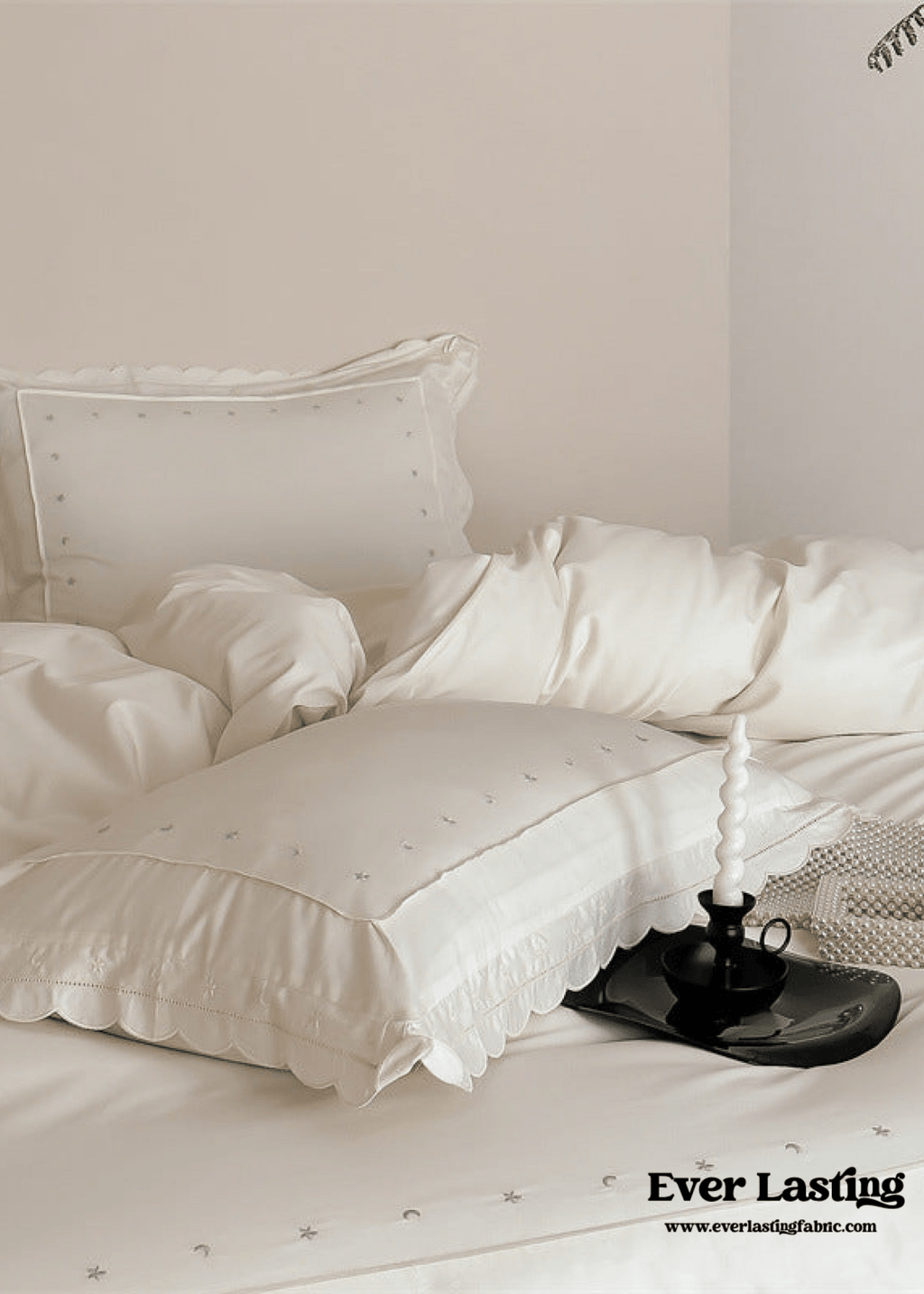 Star Gaze Short Cake Ruffle Bedding Set / Purple