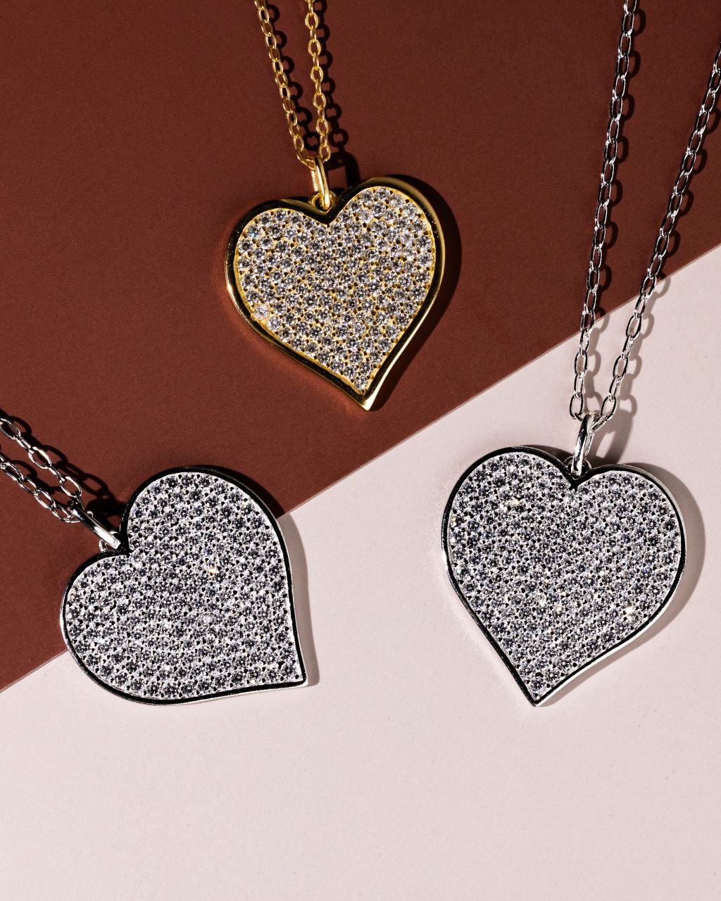 Sterling Silver CZ Statement Heart Pendant