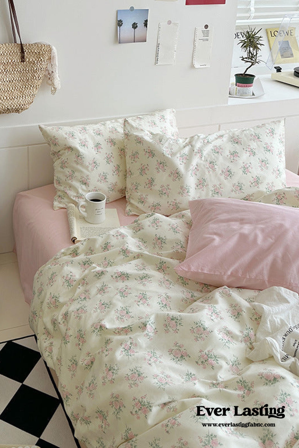 Sweet Floral Bedding Set / Cream