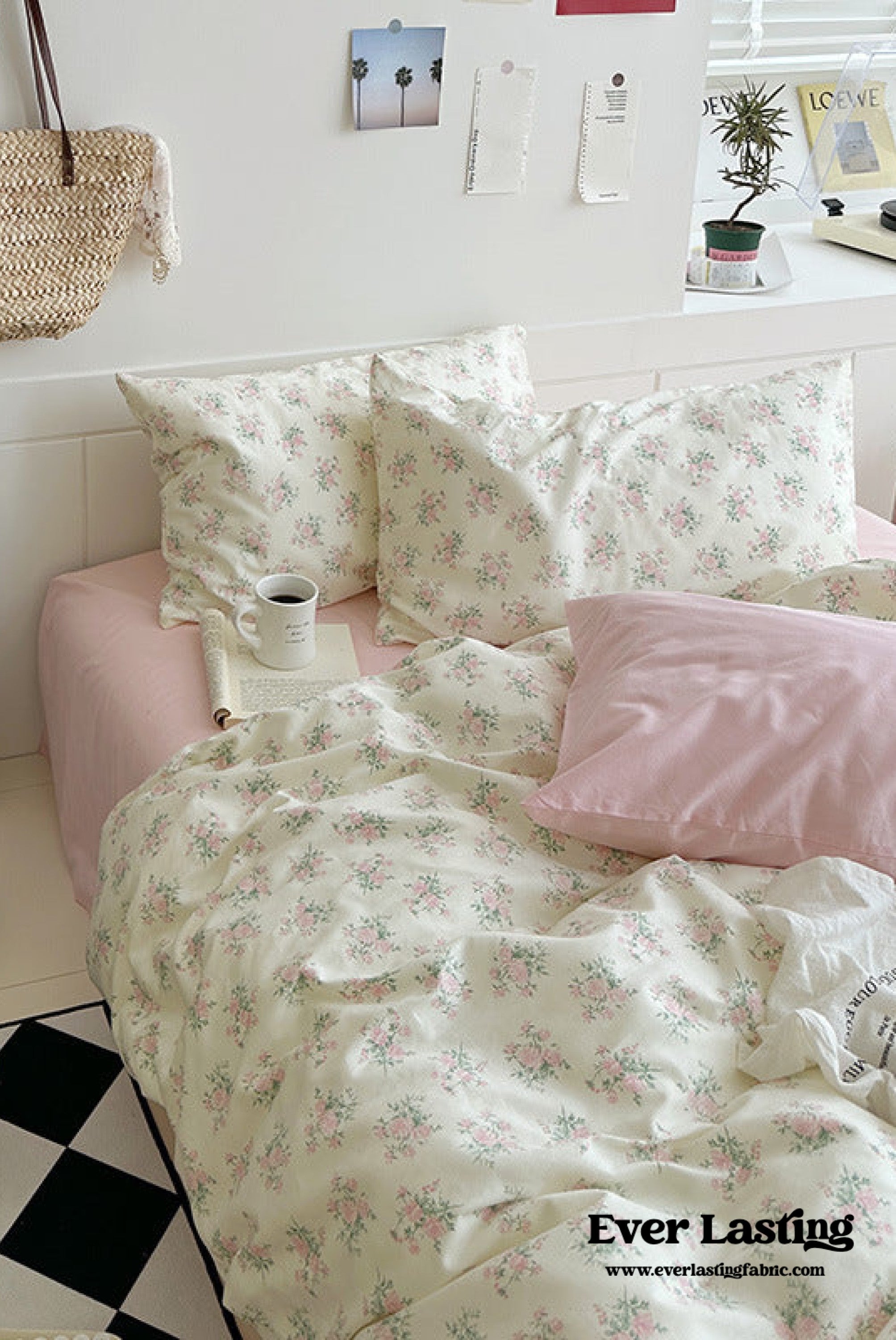 Sweet Floral Bedding Set / Cream