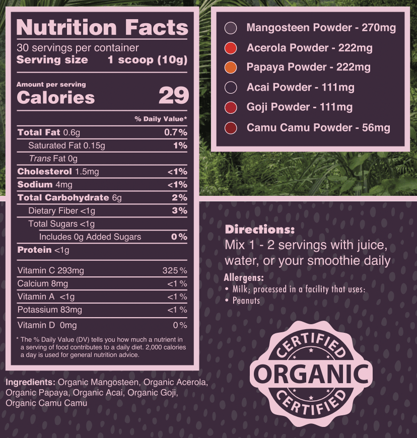 Organic Tropics & Raw Greens Micronutrient Powders