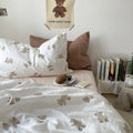 Teddy Duvet Cover / White + Beige