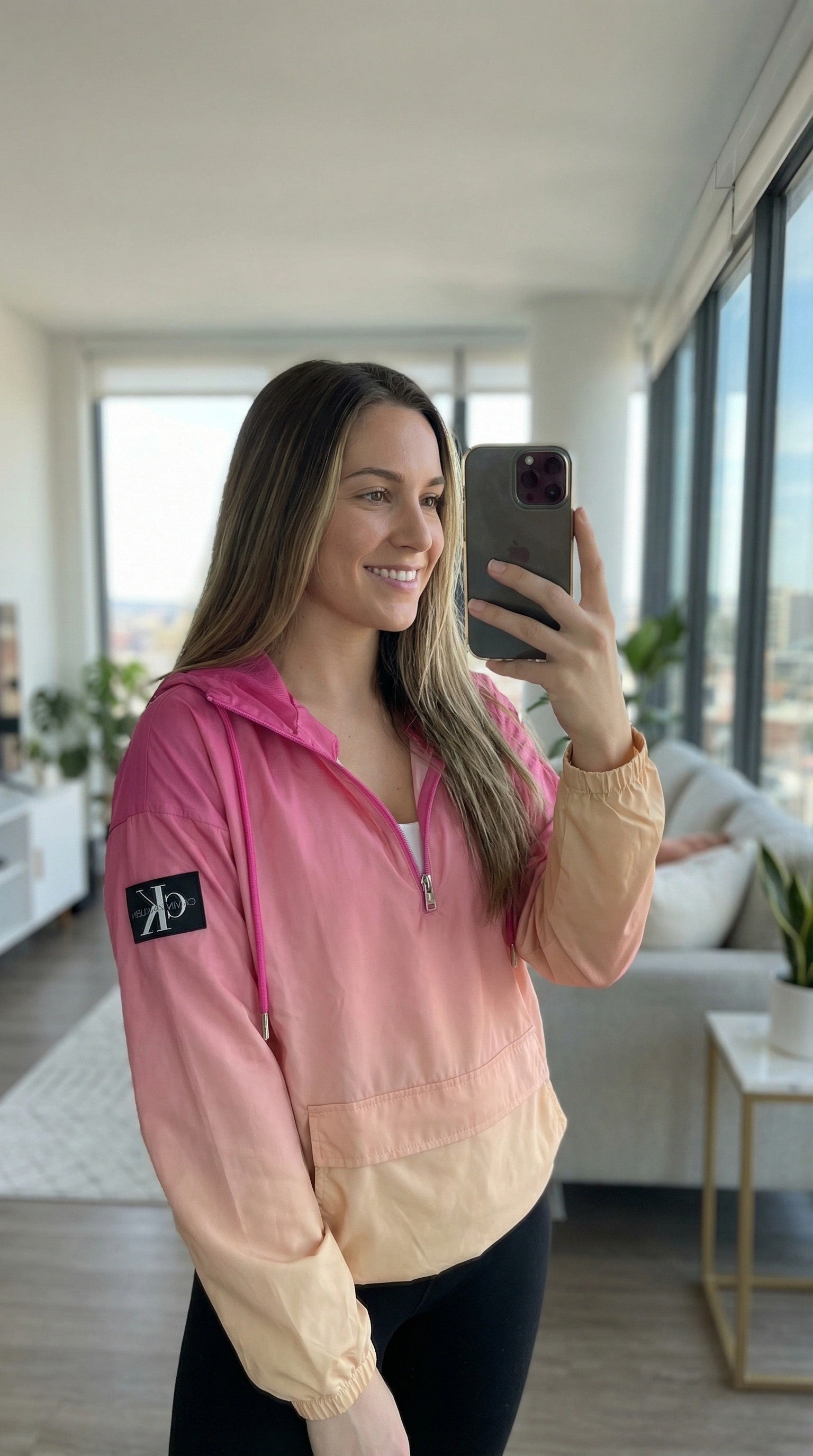 Calvin Klein Jeans Ombre Water-Resistant Hooded Rain Jacket