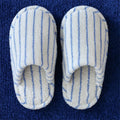 Thin Striped House Slippers / White