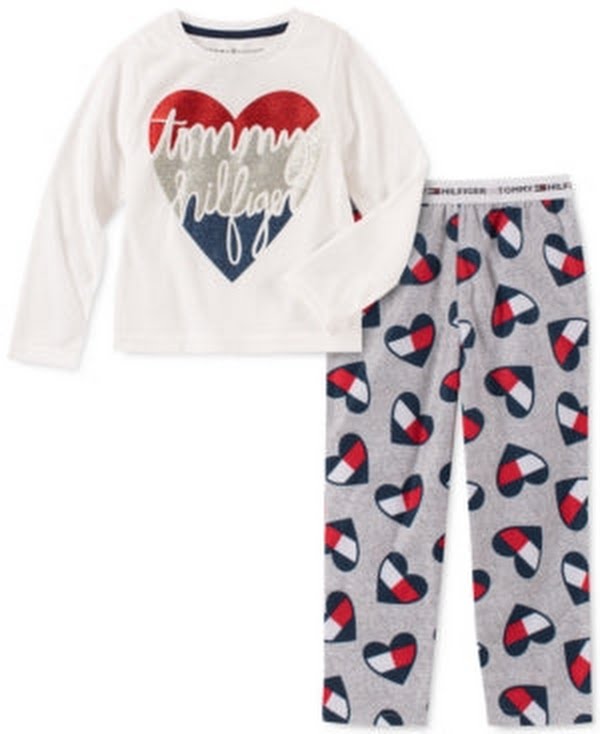 Tommy Hilfiger Girls 2-Pc. Plaid Pajama Set