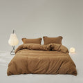 Velvære Luxe Solid Color Cotton Bedding Set / Brown