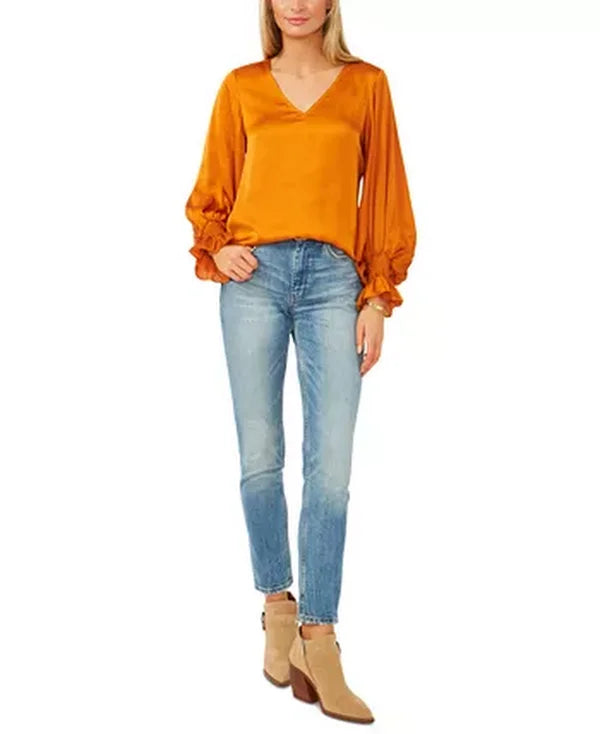 Vince Camuto Blouson-Sleeve Blouse, Size XS
