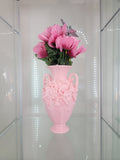 Vintage-Inspired Pink Floral Vase – 3D-Printed Elegance