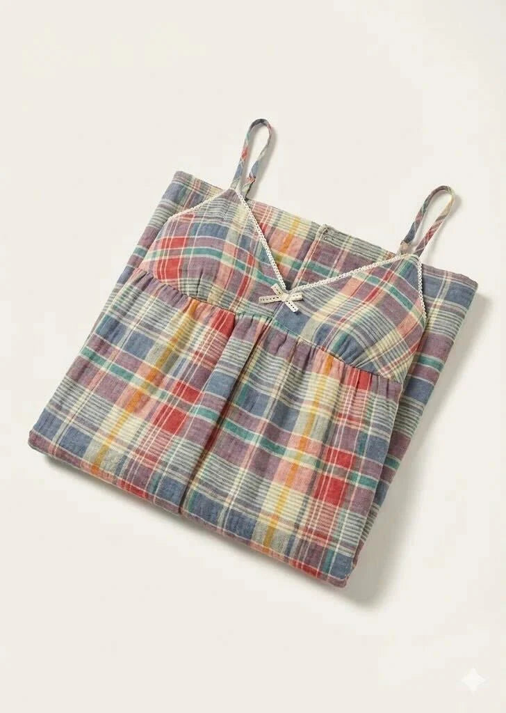 Vintage Inspired Plaid Pajama Dress