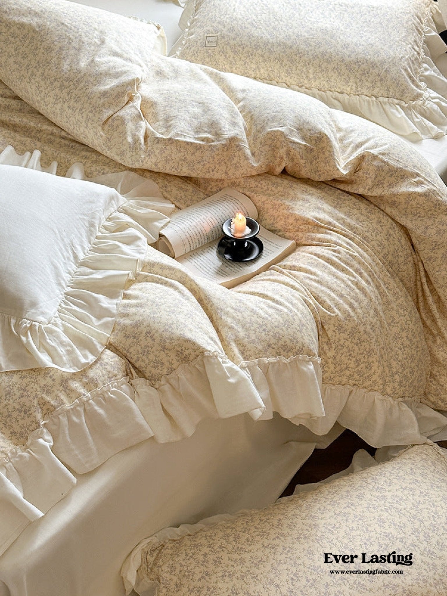 Vivienne Floral Double Gauze Bedding Set / Blush Pink