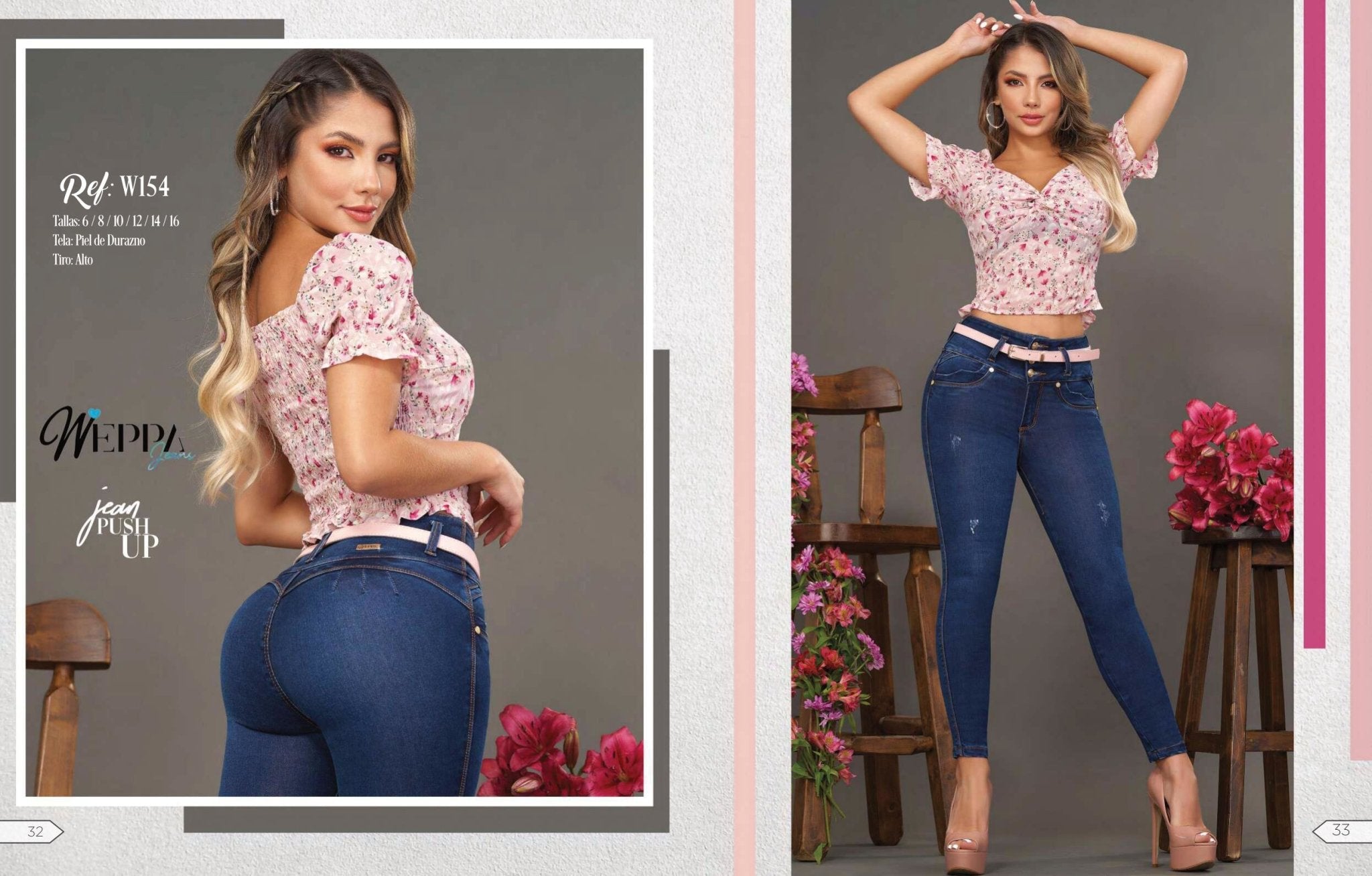 W-154 100%  Authentic Colombian Push Up Jeans