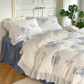 White Cottage Washed Cotton Ruffle Bedding Set