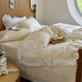White Ruffle Lace Bedding Set / Yellow