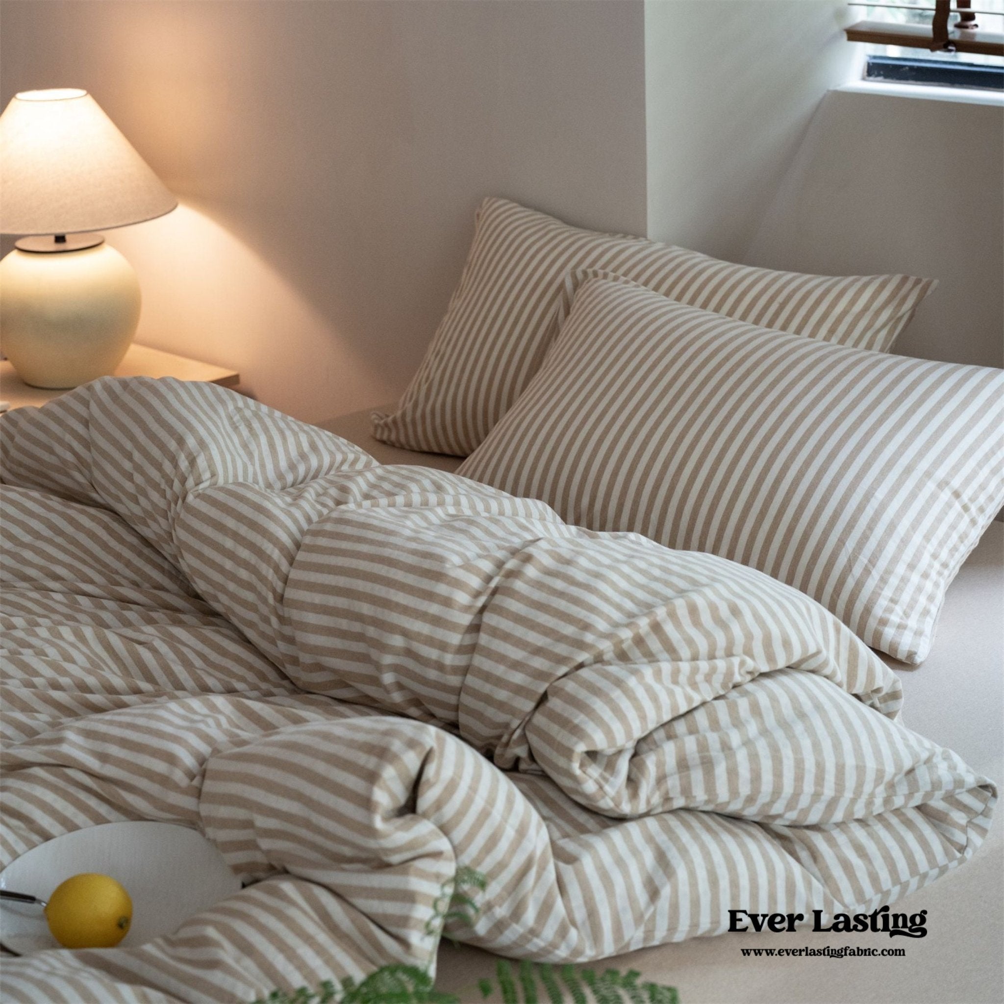 Wren Fresh Striped Jersey Knit Bedding Set / Green