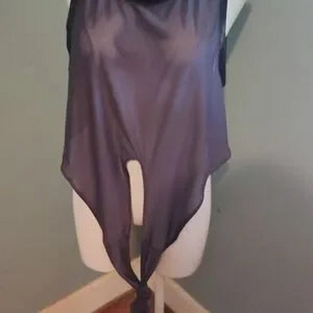Fabletics women's Marissa Tie Up/Black Pewter Tank Size L