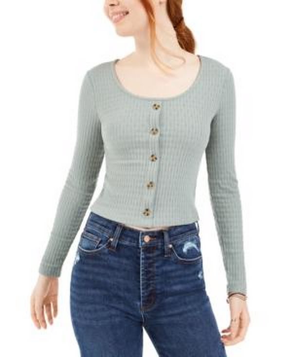 Hippie Rose Juniors Pointelle Crop Top